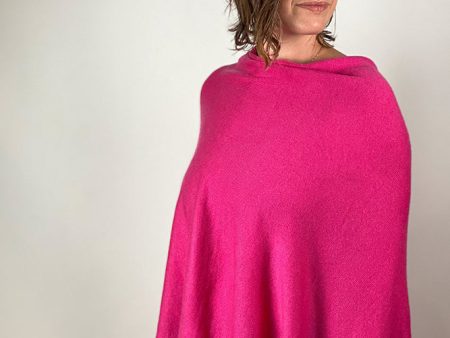 Dolma Cashmere Poncho Magenta Fashion