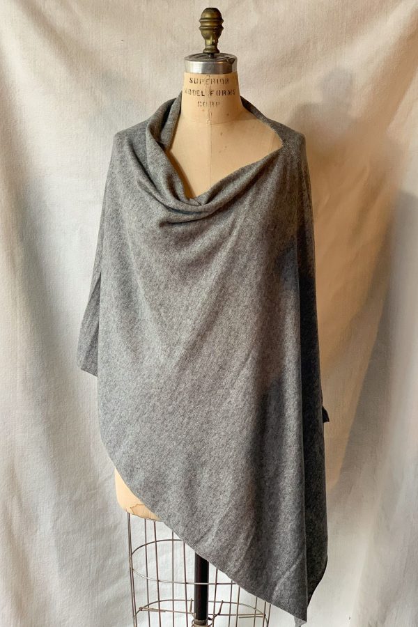 Dolma Cashmere Poncho Gray Online Hot Sale