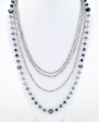 Long Beaded Multi Strand Necklace in Blue For Sale