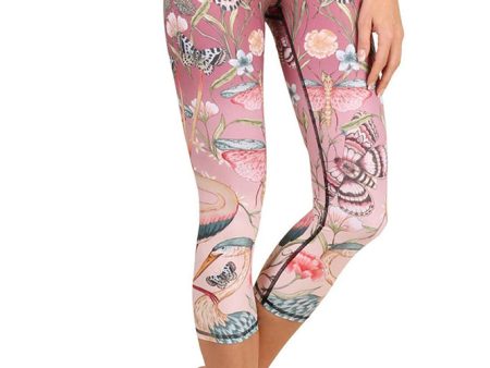 Pretty in Pink Printed Yoga Crop Leggings Cheap