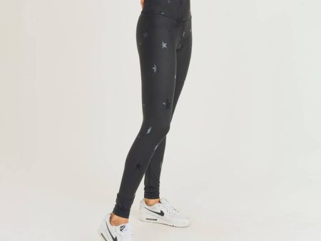 Mono B Black Star Foil Highwaist Leggings Cheap