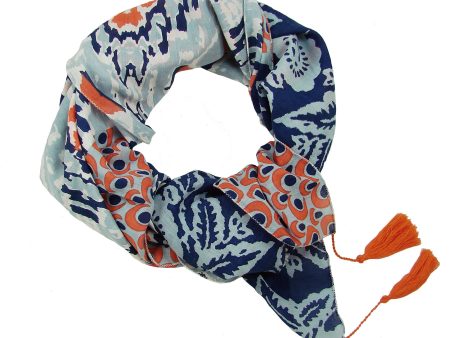 Ikat Patchwork Scarf Denim Sale