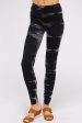 Black Maho Discharged Tie Dye Legging with Banded Waist For Cheap