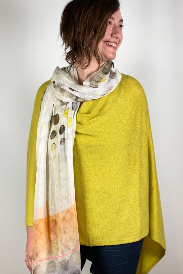 Dolma Cashmere Poncho Lime Supply