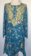 Silk Long Tunic in Turquoise Online Sale