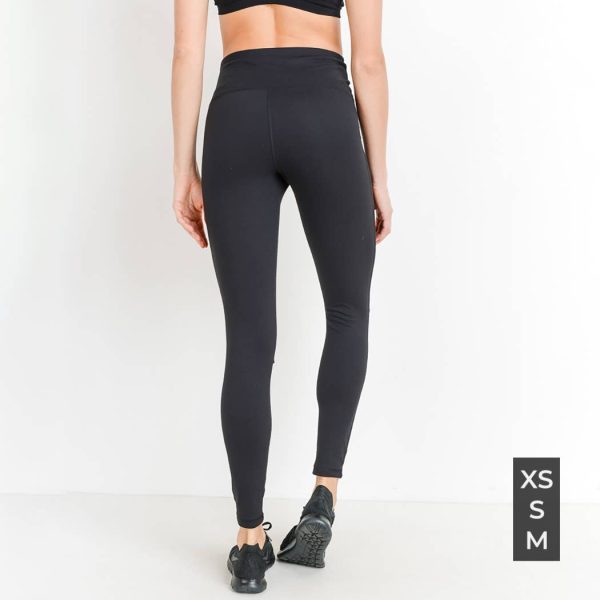 B Mono High Waist Shredded Knee Laser-Cut Leggings on Sale