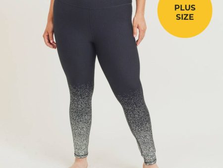 Mono B Plus Metallic Raindrop Foil Highwaist Leggings For Discount