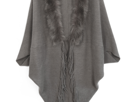 Fur Knit Fringe Ruana Fashion