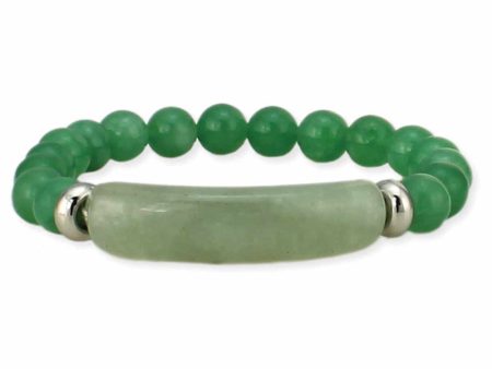 Zad White Aventurine Bar Stone Bracelet Supply