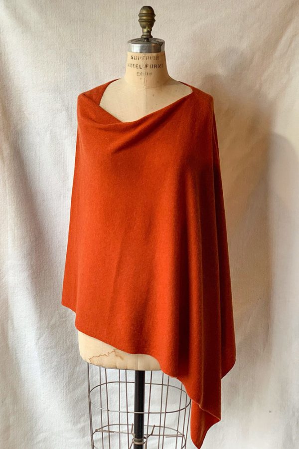 Dolma Cashmere Poncho Burnt Orange Online