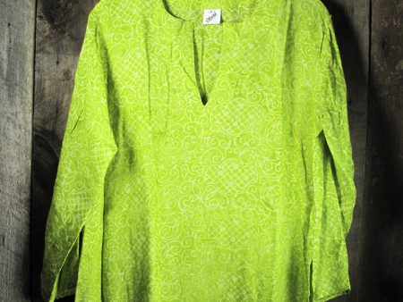 Batik Tunic in Lime Green Sea Supply