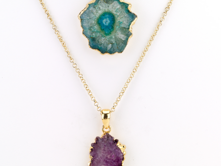 Agate Stone Pendant Long Necklace Online Hot Sale