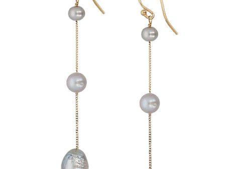 Chan Luu Tiered Floating Pearl Earrings Cheap