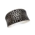 Anju Silver Patina Bracelet in Black Floral Pattern Online Hot Sale