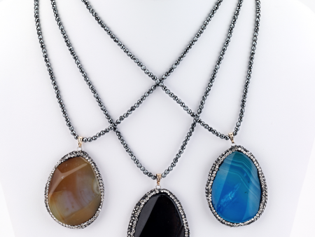 Agate Pendant Beaded Necklace Sale