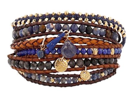 Chan Luu Navy Mix Leather Strand Bracelet Hot on Sale