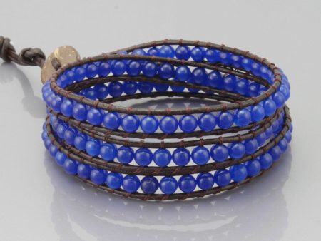 Three Rows Wrap Bracelet in Navy Cheap