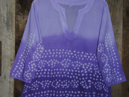 Bandhani Tunic Top Purple Hot on Sale