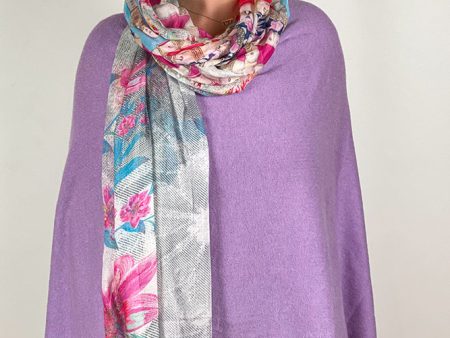 Dolma Cashmere Poncho Lilac Supply