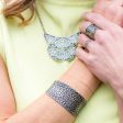 Anju Silver Patina Bracelet in Black Floral Pattern Online Hot Sale