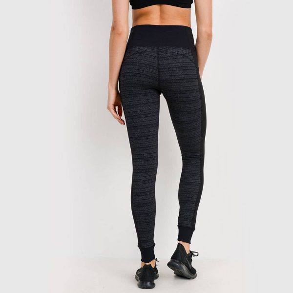 Dark Striped Colorblock Cuffed Leggings For Discount