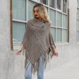 Bohemian Cable Knit Poncho With Tassels Online Hot Sale