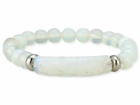 Zad White Opalite Bar Stone Bracelet on Sale