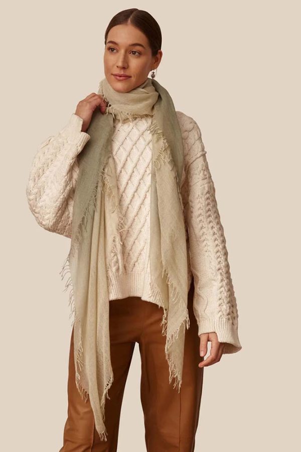 Chan Luu Dusty Rose Dip-Dyed Cashmere and Silk Scarf Online Sale