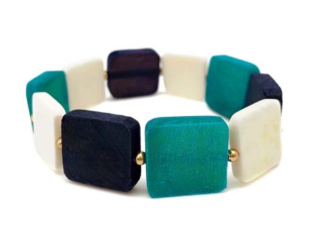 Anju Omala Azure Coast Collection Square Beads Bracelet For Sale