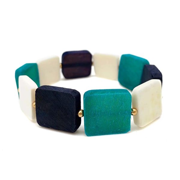 Anju Omala Azure Coast Collection Square Beads Bracelet For Sale