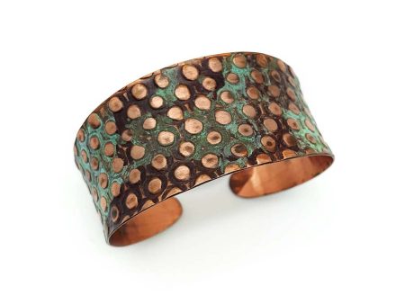 Anju Copper Patina Bracelet in Copper and Teal Rivets Online now