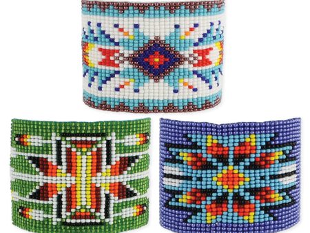 Wide Woven Bead Pattern Bracelet Sale