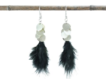 Clustered Disc Feathered Earrings For Discount