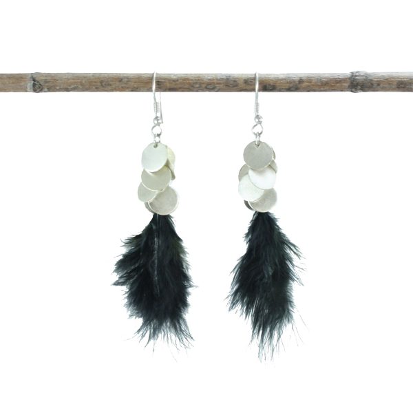 Clustered Disc Feathered Earrings For Discount