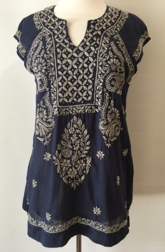 Short Sleeve Embroidered Tunic Top Supply