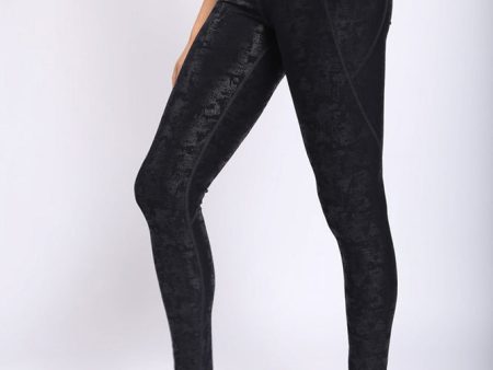 Mono B Metallic Foil Highwaisted Leggings With Side Pockets Online Sale