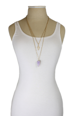 Purple Arrowhead Long Necklace Hot on Sale