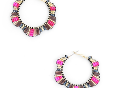 Handmade Hot Pink Hoop Earrings For Discount