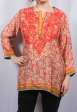 Dolma Women s Embroidered Silk Tunic Top in Red Sale