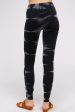 Black Maho Discharged Tie Dye Legging with Banded Waist For Cheap