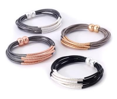 Twisted Tube Leather Bracelet For Discount