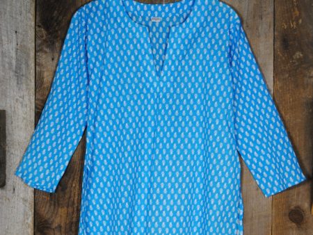 Cotton Tunic Top in Bright Turquoise Supply