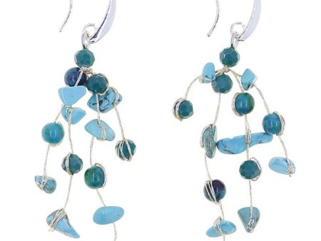 Akha Floating Earrings in Turquoise Discount