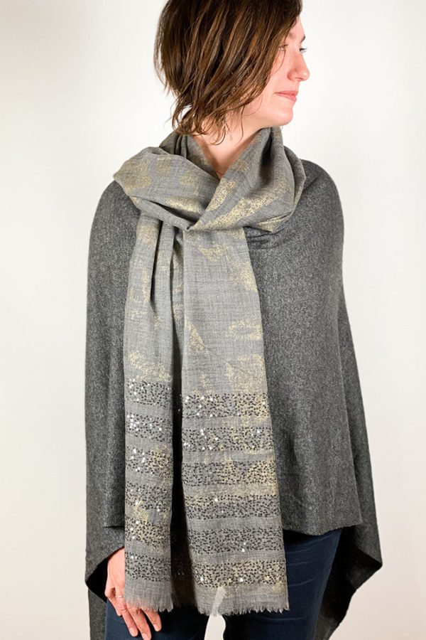 Dolma Cashmere Poncho Charcoal Gray For Discount