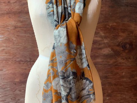 Curry Flower Wool Scarf For Sale