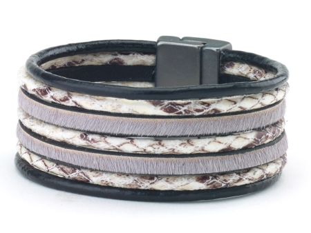 Snake Print Leather Bracelet Online Sale