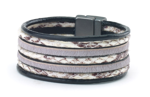 Snake Print Leather Bracelet Online Sale