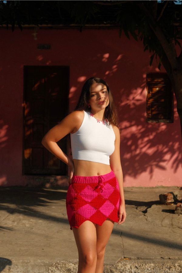 SIMONE KNITTED SKIRT (CHERRY) Online Sale