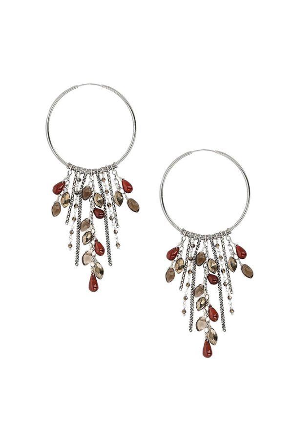 Chan Luu Garnet Mix Cluster Hoop Earrings For Discount