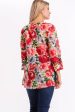 Vintage Floral Tunic with Embroidery Red Online now